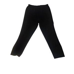 Chicos Travelers Black Pants Size Large Acetate Blend Elastic Waist USA Made